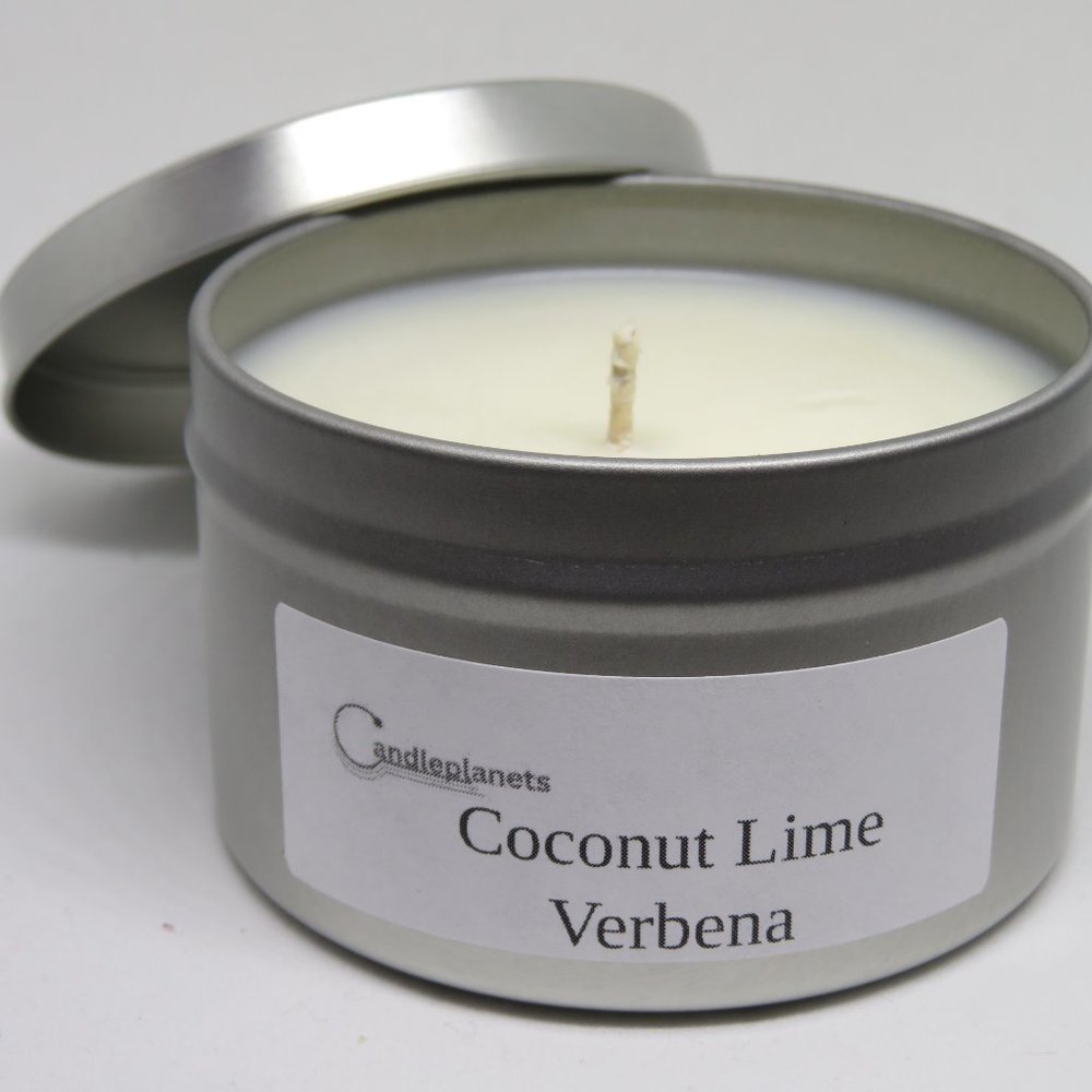 Coconut Lime Verbena Scented 100% Soy Candles - Blended Soy Candles 8oz
